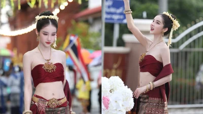 Danh tính cô gái xinh đẹp khiến dân mạng 'đứng hình' trong lễ hội ở Thái Lan