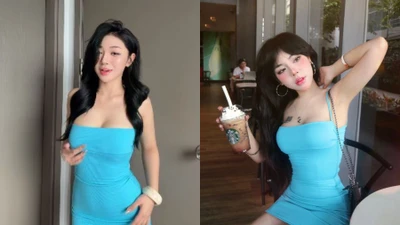 Loạt hot girl cùng đụng hàng chiếc váy xanh ‘hot nhất mạng xã hội’
