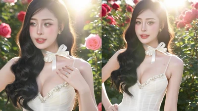 Hot girl Sài Thành gây thương nhớ với giao diện "nàng thơ" giữa vườn hoa