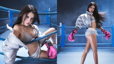 Tiktoker Xuân Ca hóa “boxing girl”, tạo dáng cực cuốn