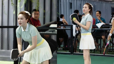 "Công chúa bong bóng" Bảo Thy khoe dáng trên sân pickleball