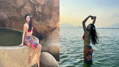 Yaya Trương Nhi tuổi 35 bốc lửa, thời trang đi biển ấn tượng