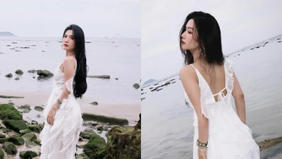 Lylychuu hóa nàng thơ giữa biển xanh, vẻ đẹp mong manh gây xao xuyến