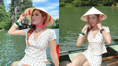 Nàng WAGs Việt khoe sắc ngọt ngào giữa non nước Ninh Bình