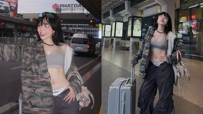 Hot girl Bảo Khuyên Susan khoe thời trang sân bay cực đỉnh