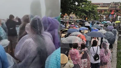 Netizen "dở khóc dở cười" chia sẻ ảnh du lịch mùa mưa bão 