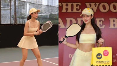 Vợ hot girl của Rhymastic khoe dáng trên sân pickle ball