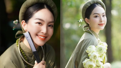 Nữ MC Nghệ An diện áo dài dịu dàng mừng sinh nhật Bác
