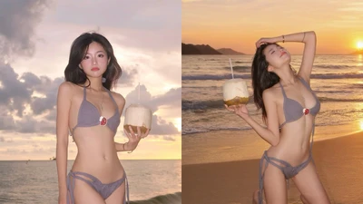 "Hot girl trường chuyên" diện bikini khoe vòng eo cực phẩm