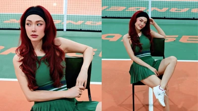 Minh Hằng siêu hút với visual "trắng phát sáng" trên sân pickleball