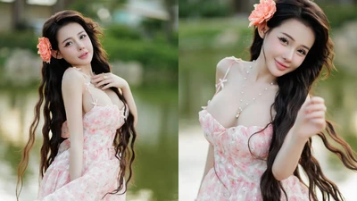 Diện váy bánh bèo, Ngân 98 khoe trọn vòng 1 "tràn màn hình"
