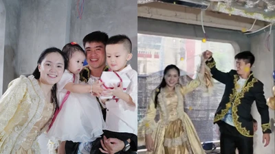 Bà xã Đỗ Duy Mạnh hóa 'công nương' tổ chức sinh nhật cho chồng