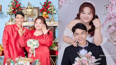 Đám cưới cô dâu 92kg lấy chồng 50kg gây sốt mạng xã hội