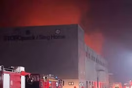 Cháy nhà xưởng trong khu công nghiệp Đại An mở rộng ở Hải Phòng