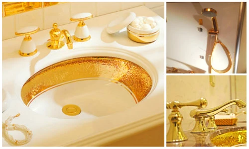 Muôn kiểu dát vàng thiết bị vệ sinh của đại gia Việt