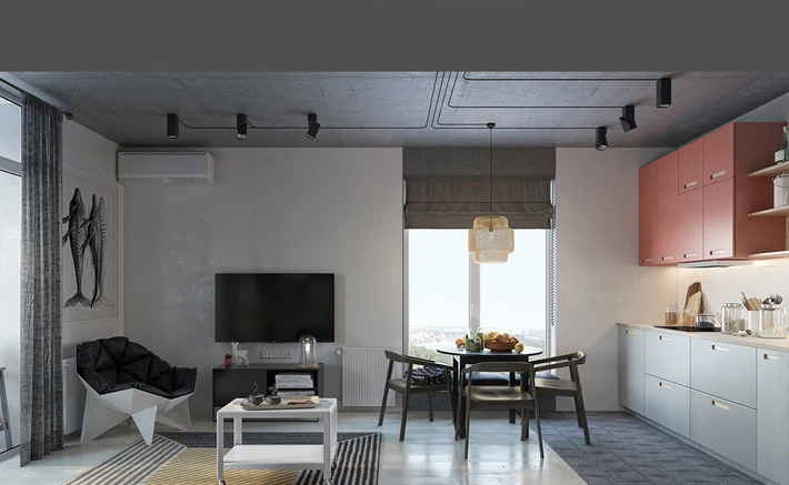 Căn hộ 49m² nhìn đâu cũng thấy ấn tượng nhờ thiết kế hình học