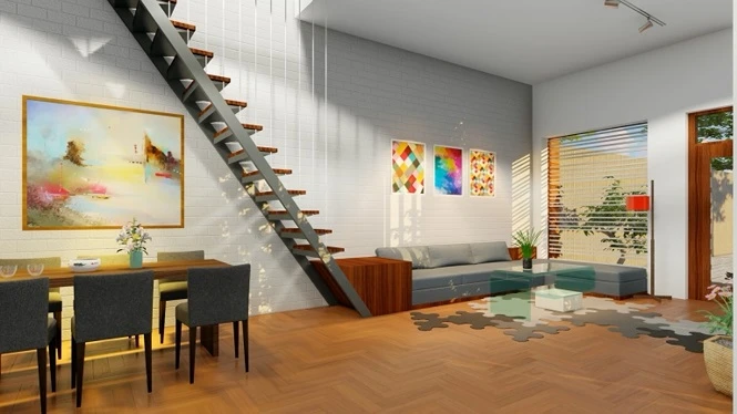 Nhà cấp 4 gác lửng đẹp lạ, tiện nghi chi phí thấp