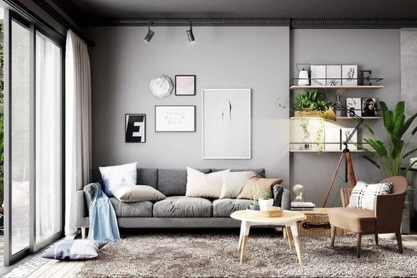 Căn hộ màu xám chủ đạo vẫn sang trọng, nổi bật ấm cúng