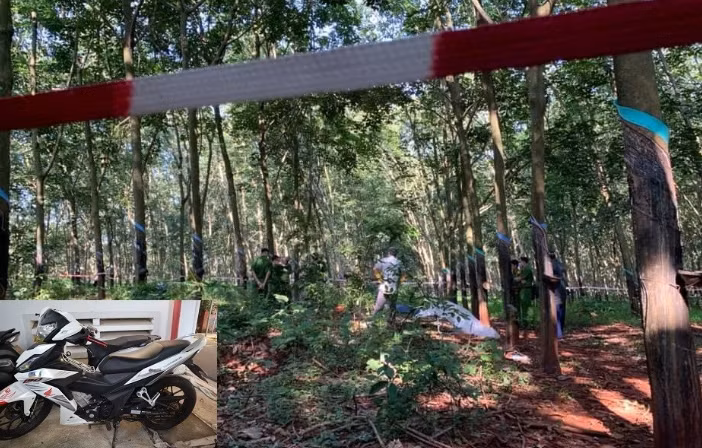 Theo hồ sơ vụ án, khoảng 4h sáng ngày 24/9/2019, một công nhân trong lúc đi cạo mủ cao su đã phát hiện thi thể nữ giới trong lô cao su thuộc địa bàn ấp Tân An (xã Phước Tân, huyện Xuyên Mộc, tỉnh Bà Rịa - Vũng Tàu). Tại hiện trường, nạn nhân chỉ mặc mỗi chiếc áo khoác màu đỏ, không mặc quần, ngoài ra không có tài sản gì khác. Vào cuộc điều tra, cơ quan công an đã nhanh chóng xác định được danh tính nạn nhân là em V.T.T.Y (ngụ xã Quảng Thành, huyện Châu Đức). (Hiện trường nơi xảy ra vụ án mạng)