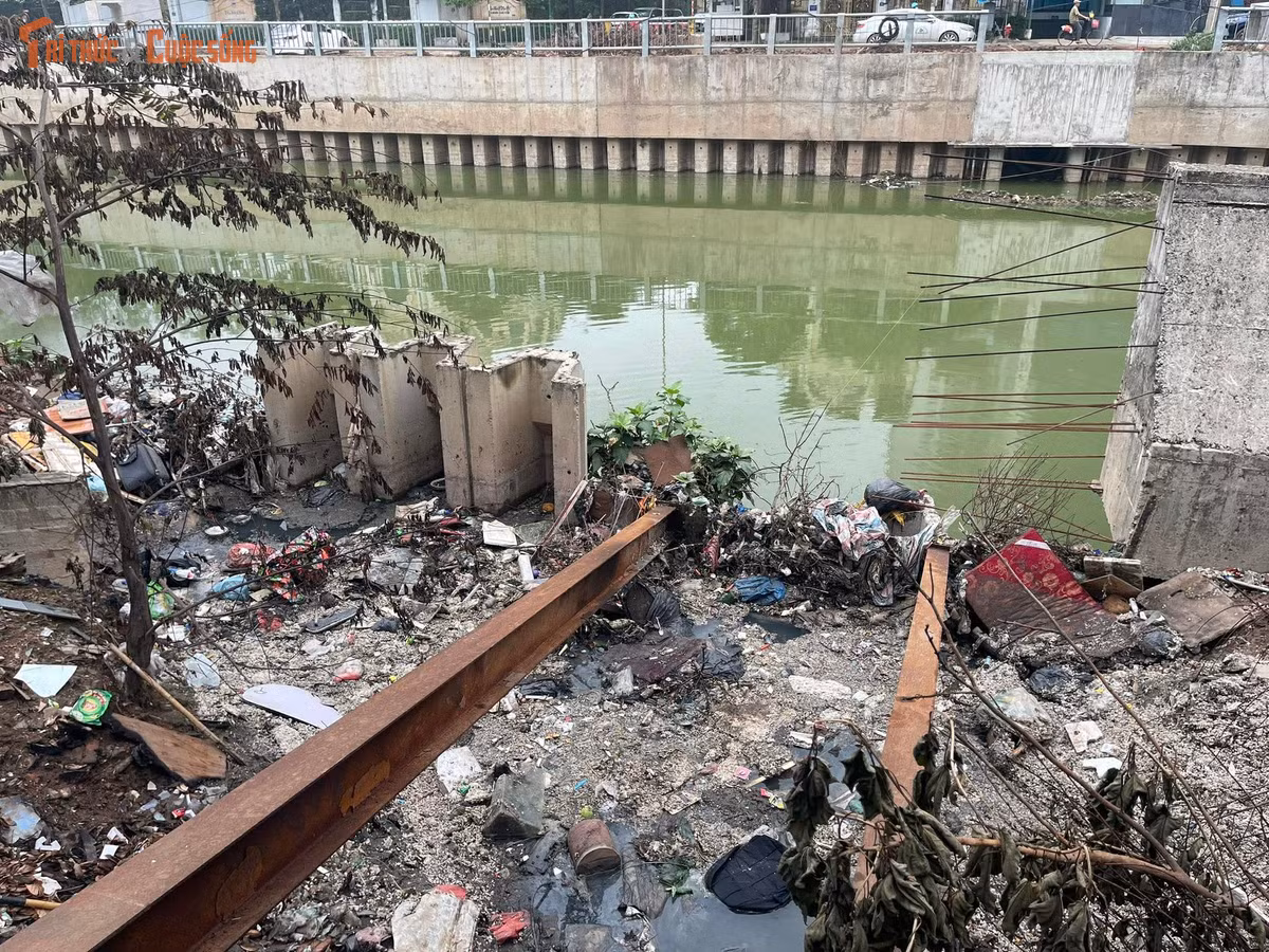 Tình trạng rác thải và đất đá bồi lắng kéo dài không chỉ làm tê liệt hệ thống tiêu thoát nước mà còn biến lòng kênh thành một túi rác khổng lồ.