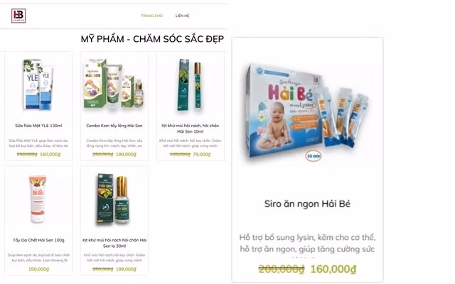 Trong đó, riêng mặt hàng “Siro ăn ngon Hải Bé” được bán với số lượng trên 100.000 hộp sản phẩm. Kết quả giám định đối với chỉ tiêu chất lượng của “Siro ăn ngon Hải Bé” xác định: Các chất gồm vitamin A, calci, vitamin C (chất chính tạo nên công dụng của sản phẩm) chỉ đạt dưới 70% so với công bố. Theo quy định tại Nghị định số 98/2020 của Chính phủ thì “Siro ăn ngon Hải Bé” là hàng giả. (Các sản phẩm được Hải Sen bày bán trên thị trường)