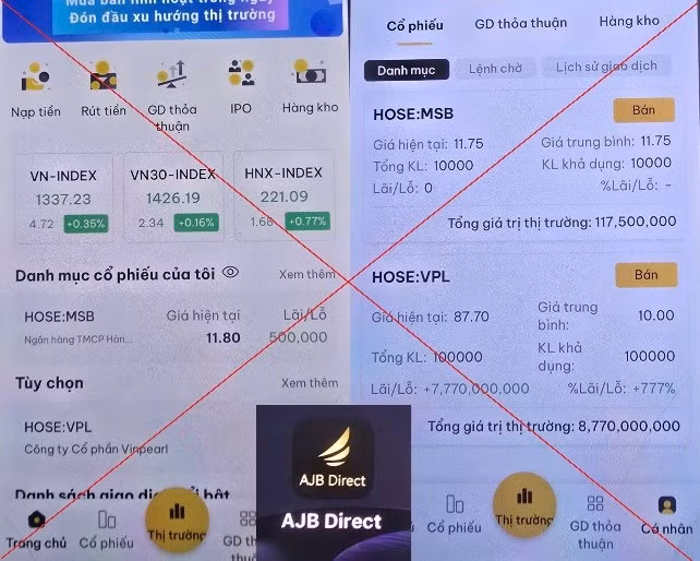 Công an Hà Nội cảnh báo lừa đảo qua app chứng khoán giả mạo