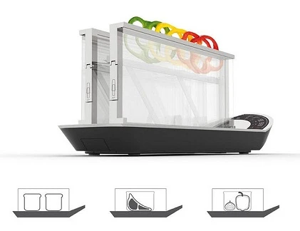 Máy nướng bánh mỳ trong suốt - đắt xắt ra miếng