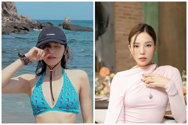 Hoa hậu Kỳ Duyên khoe vóc dáng gợi cảm với bikini trên biển