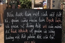 Quán cà phê miền Tây gây sốt với bảng thông báo siêu lầy