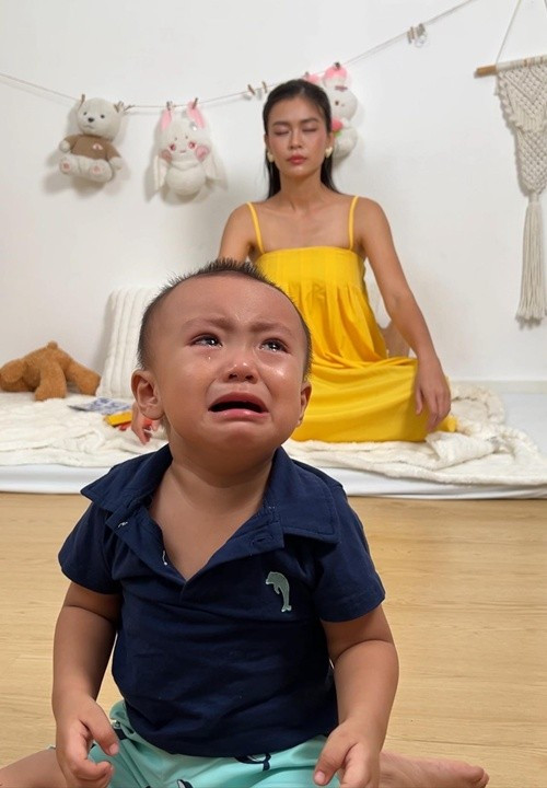 Con trai Mâu Thủy tên thân mật Mun, phát triển thể chất vượt trội, ngoan ngoãn. Ảnh: FB Mâu Thủy.
