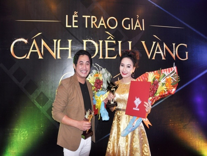 Với vai diễn trong Người chồng điên, Bảo Thanh đoạt giải Nữ diễn viên phim truyền hình xuất sắc ở Cánh diều vàng 2014. Ảnh: Báo Quảng Ninh.