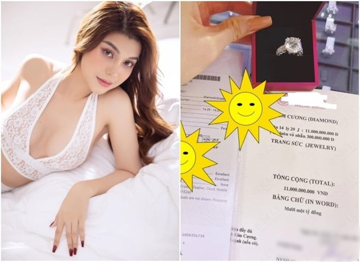 Theo Dân Việt, Lily Chen sở hữu những viên kim cương giá trị. Năm 2021, cô khoe nhẫn kim cương có giá 11 tỷ cùng dòng chia sẻ: "Cảm ơn món quà của ai đó". Ảnh: Dân Việt.