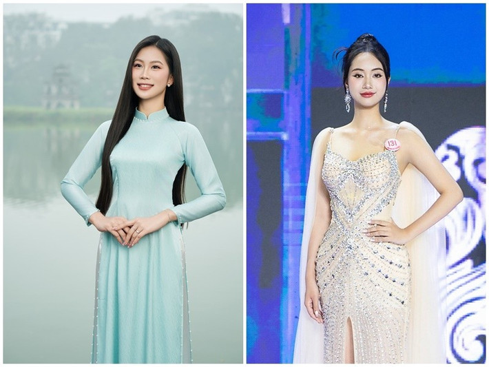 Nguyễn Thị Thu Hằng (trái) từng giành danh hiệu á khôi 1 cuộc thi Sinh viên Thanh lịch Toàn quốc năm 2024 còn Nguyễn Mai Phương (phải) là Hoa khôi Tài hoa Duyên dáng Dược 2023. Ảnh: FB Thu Hằng, Mai Phương.