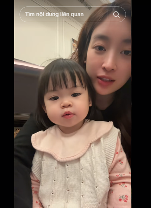 Con gái Đỗ Mỹ Linh có gương mặt bụ bẫm, hay cười. Ảnh: TikTok Đỗ Mỹ Linh.