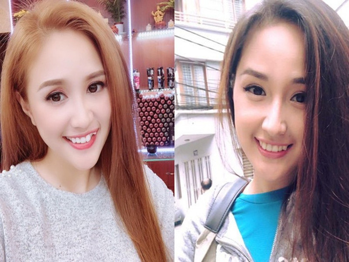 Phương Hằng gây chú ý bởi cô có nụ cười và gương mặt giống Hoa hậu Mai Phương Thúy (phải). Ảnh: Dân Việt. Ảnh: Dân Việt.