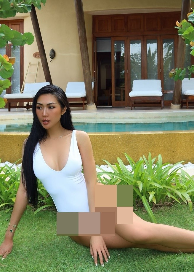 Trong chuyến du lịch, Hoa hậu Tường Linh diện áo tắm một mảnh khoe đường cong hình thể nuột nà, làn da nâu bóng. Ảnh: FB Tường Linh.