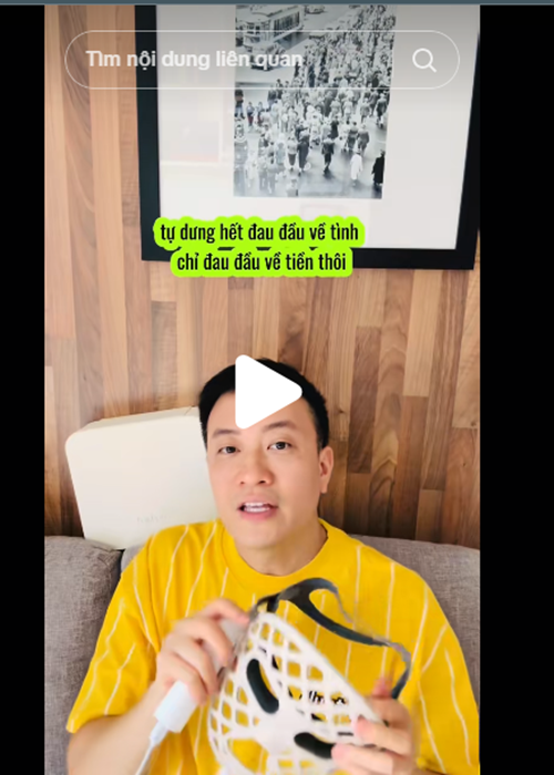 Vài năm qua, bạn trai màn ảnh của Tăng Thanh Hà chuyển hướng làm TikToker. Trên trang cá nhân, Lương Mạnh Hải thường xuyên đăng tải các video hài hước về các câu đạo lý. Ảnh: TikTok Lương Mạnh Hải.