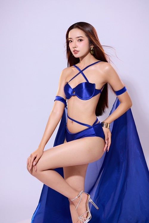 Võ Thị Thanh Bình diện áo tắm hai mảnh khoe đường cong hình thể nuột nà trước thềm chung kết Hoa hậu Việt Nam 2024. Ảnh: FB Thanh Bình.