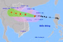 Bão số 5 cách Nghệ An và Hà Tĩnh khoảng 600km, sức gió giật cấp 15