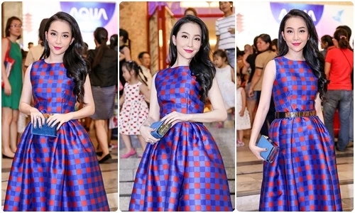 Linh Nga đẹp dịu dàng với đầm họa tiết lạ