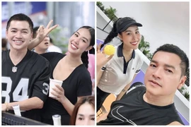 Quang Minh và bạn gái "dính như sam" trên sân pickleball