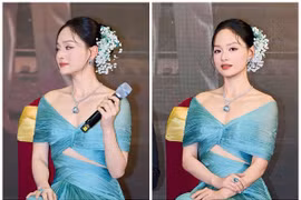 Diễn viên Lan Phương khoe vẻ rạng rỡ, gợi cảm tại sự kiện