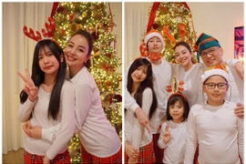 Hoa hậu Jennifer Phạm khoe khoảnh khắc ấm áp bên chồng con