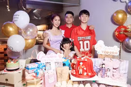 Lê Phương tổ chức sinh nhật chung cùng hai con