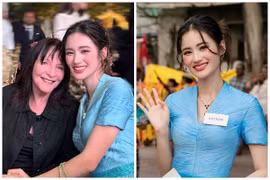 Hoa hậu Ý Nhi mặc tinh tế, ôm chầm chủ tịch Miss World 