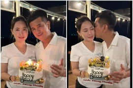 Khoảnh khắc ngọt ngào của Hùng Thuận bên vợ trong ngày sinh nhật