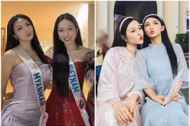 Hoa hậu Kiều Duy thân thiết với mỹ nhân Myanmar Nana