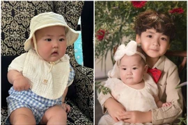 Hai con đáng yêu của Á hậu Tú Anh và chồng trẻ