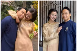 Á hậu Hương Ly tình tứ bên chồng trong lễ vu quy