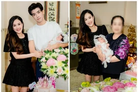 ‘Bản sao Mai Phương Thúy’ mừng đầy tháng con gái